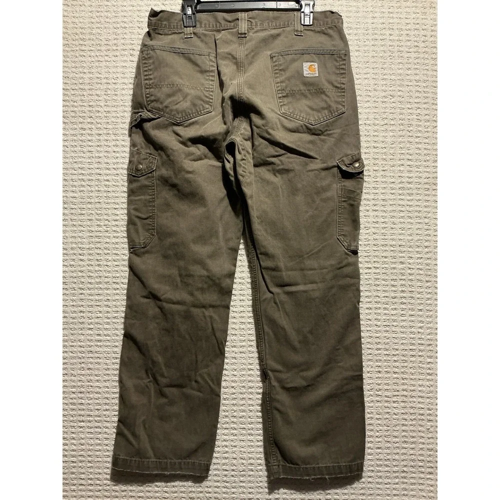 Carhartt Men's Pants 36x32 B342-DFE Rip Stop Cargo Pants Workwear Utility Green